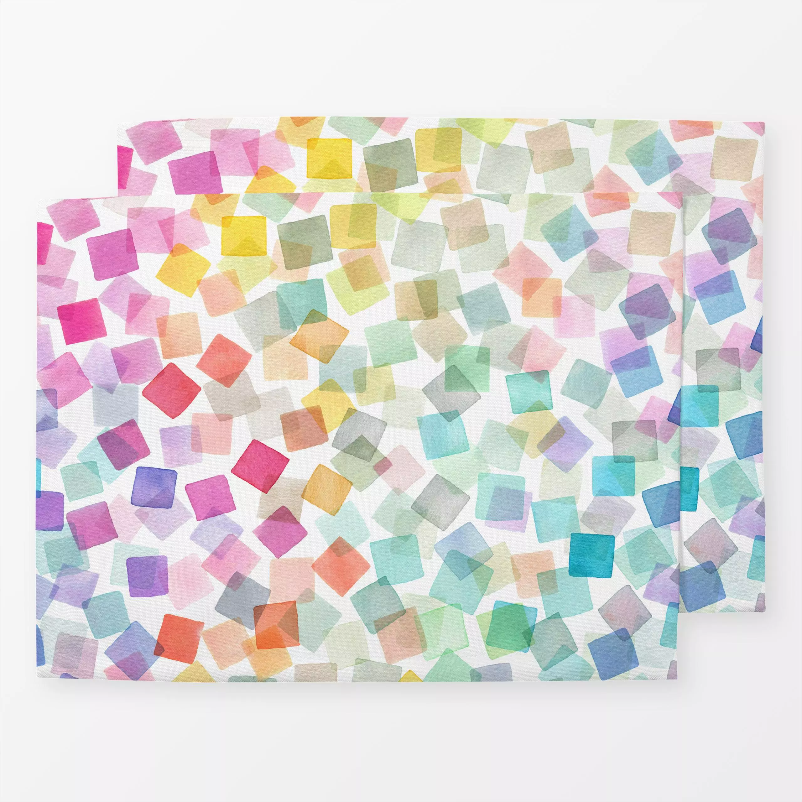 Tischset Confetti Plaids Party Rainbow, gemustert, Frühling, von Ninola Design