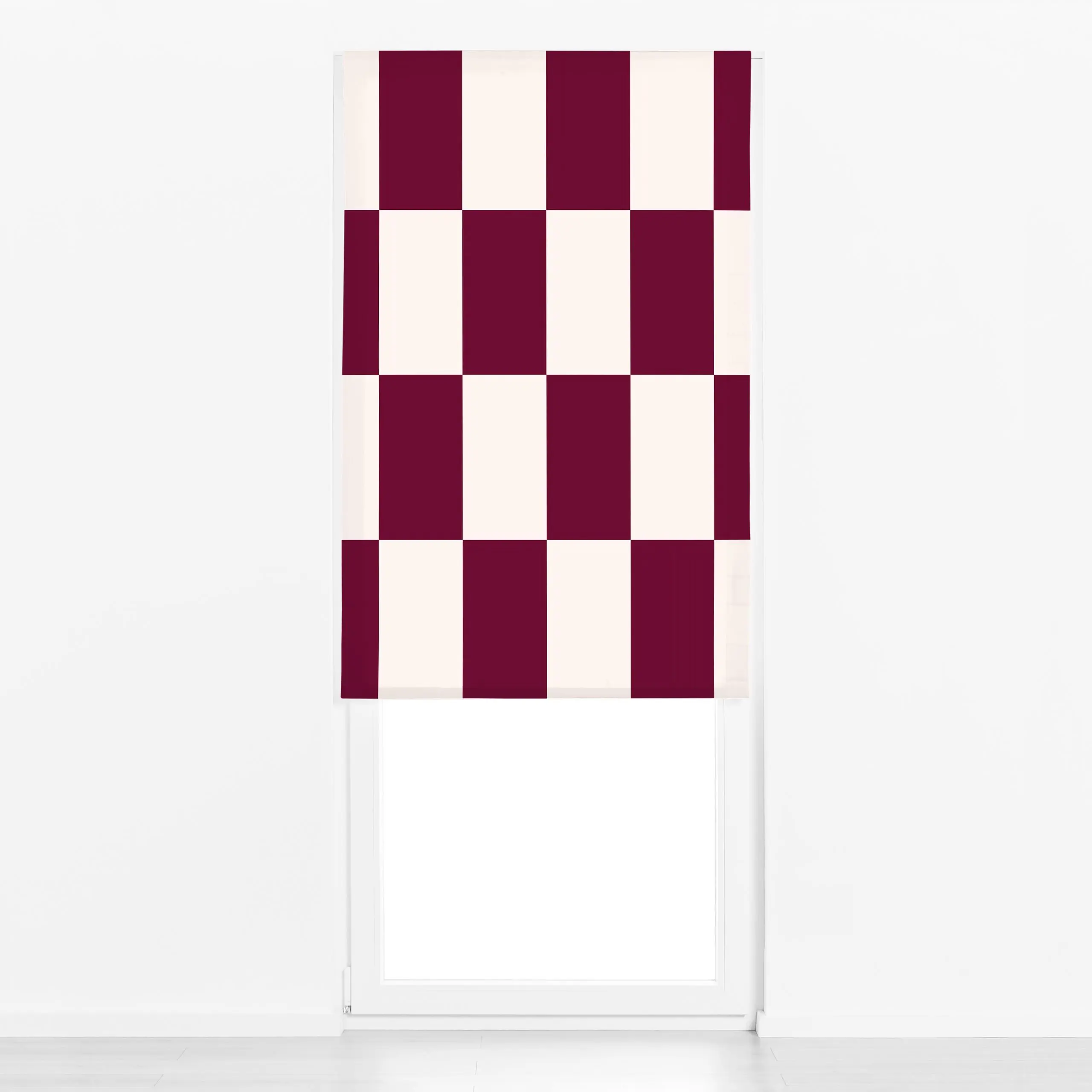 Raffrollo Home sweet Home Pattern - Herbst, Symbole & Muster - von „Jana Moßmann"; Herbst, bordeaux, wild, Schachbrett, popp...