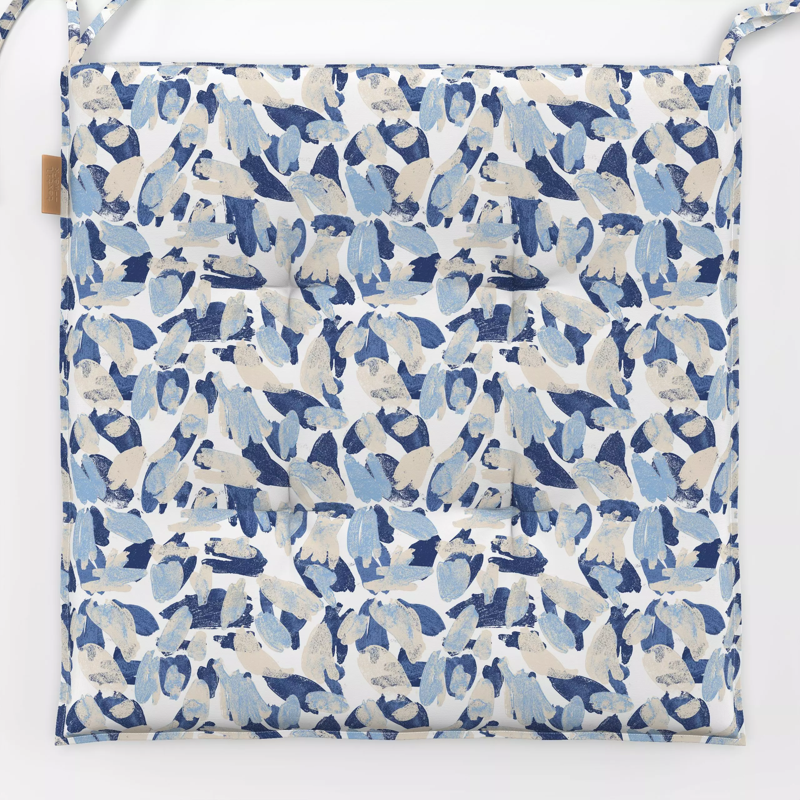 Sitzkissen Indigo Beach Jaguar Spots - Sommer, Symbole & Muster - von „Julia Schumacher"; abstrakt, blau, indigo, Beach, Jag...