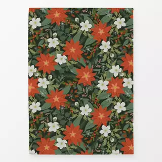 Geschirrtücher Weihnachtsblumen Schwarz