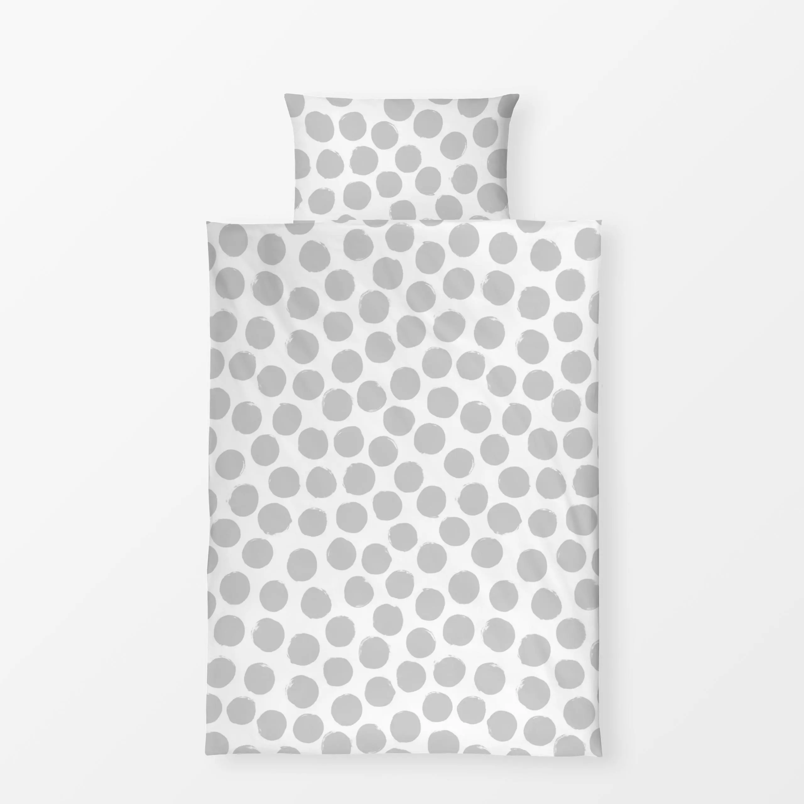 Bettwäsche Polka Dots 3 Grau Punkte - Symbole & Muster - von „Primus Pattern"; Punkte, Minimalismus, gepunktet