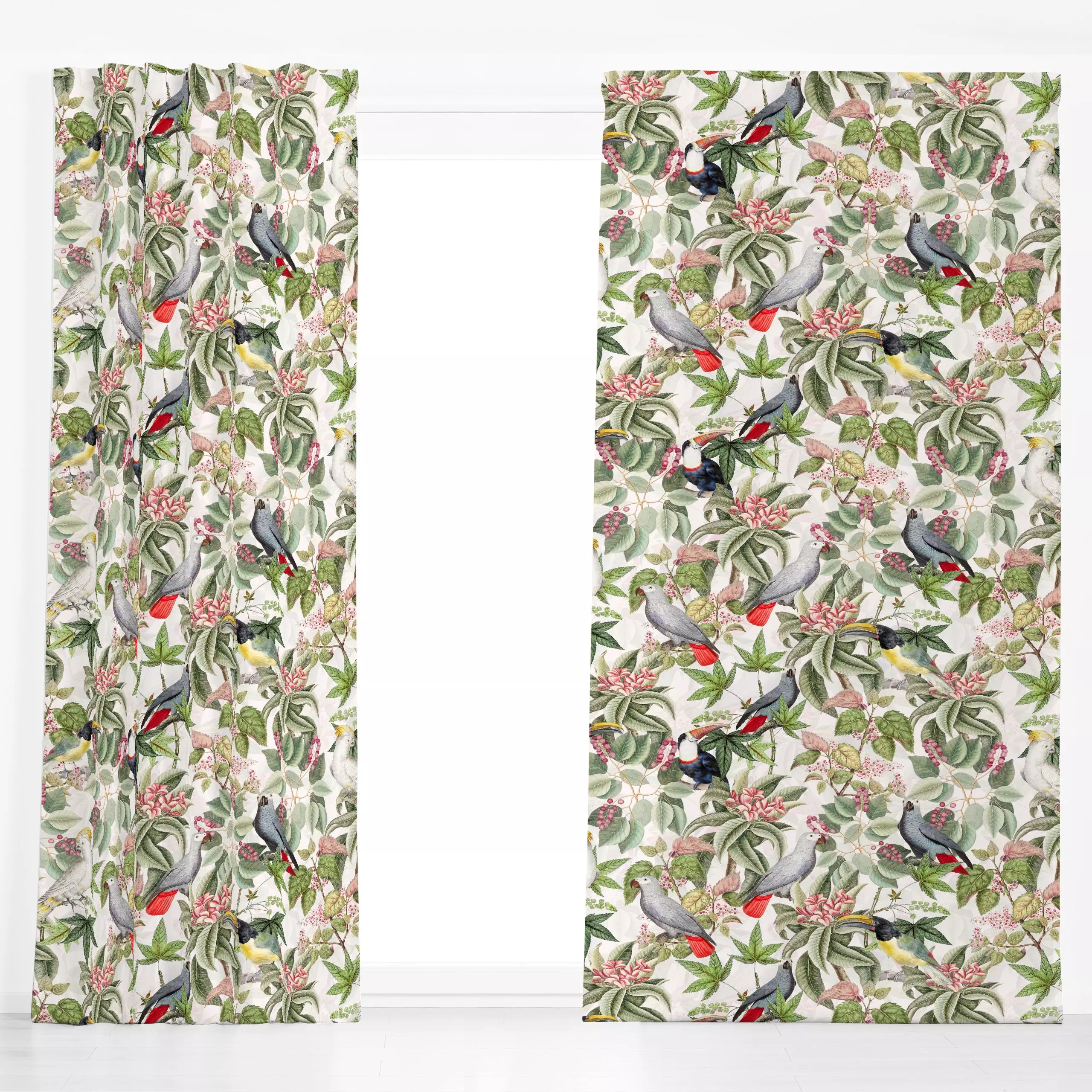 Dekovorhang Tropischer Jungle Garten 14 - Tiere, Pflanzen & Botanik, Safari & Dschungel - von „Uta Naumann"; Natur, Blätter,...