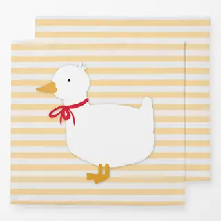Servietten Kleine Ente Gelbe Streifen