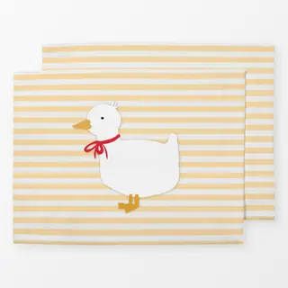 Tischset Kleine Ente Gelbe Streifen