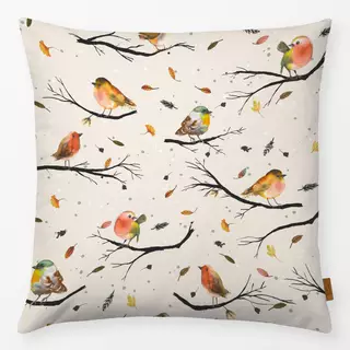 Kissen Bird Branches Leaves Autumn