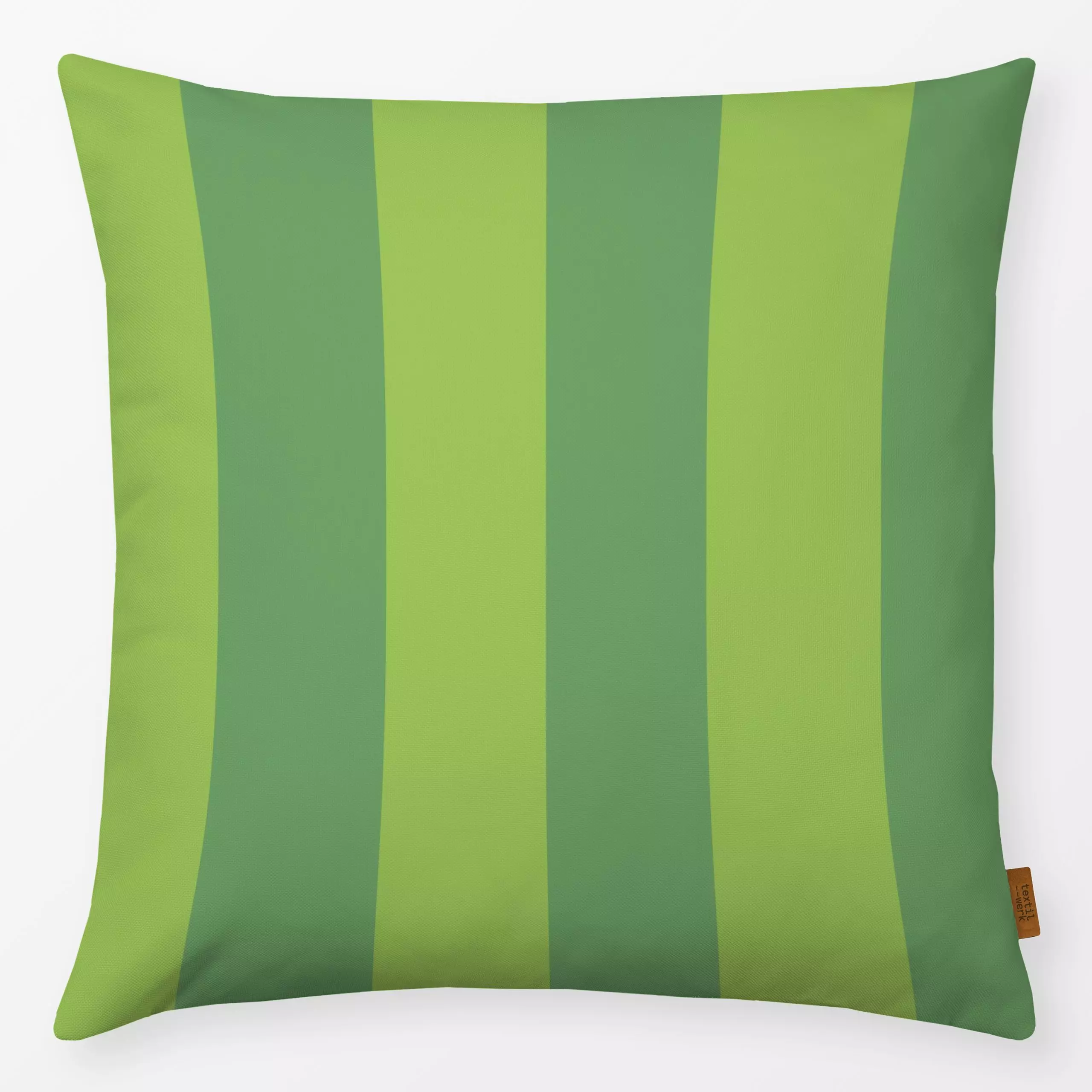 Kissen Streifenmuster Grün - Symbole & Muster - von „Andrea Haase"; frisch, gruen, gestreift, Streifenmuster, colorblocking,...
