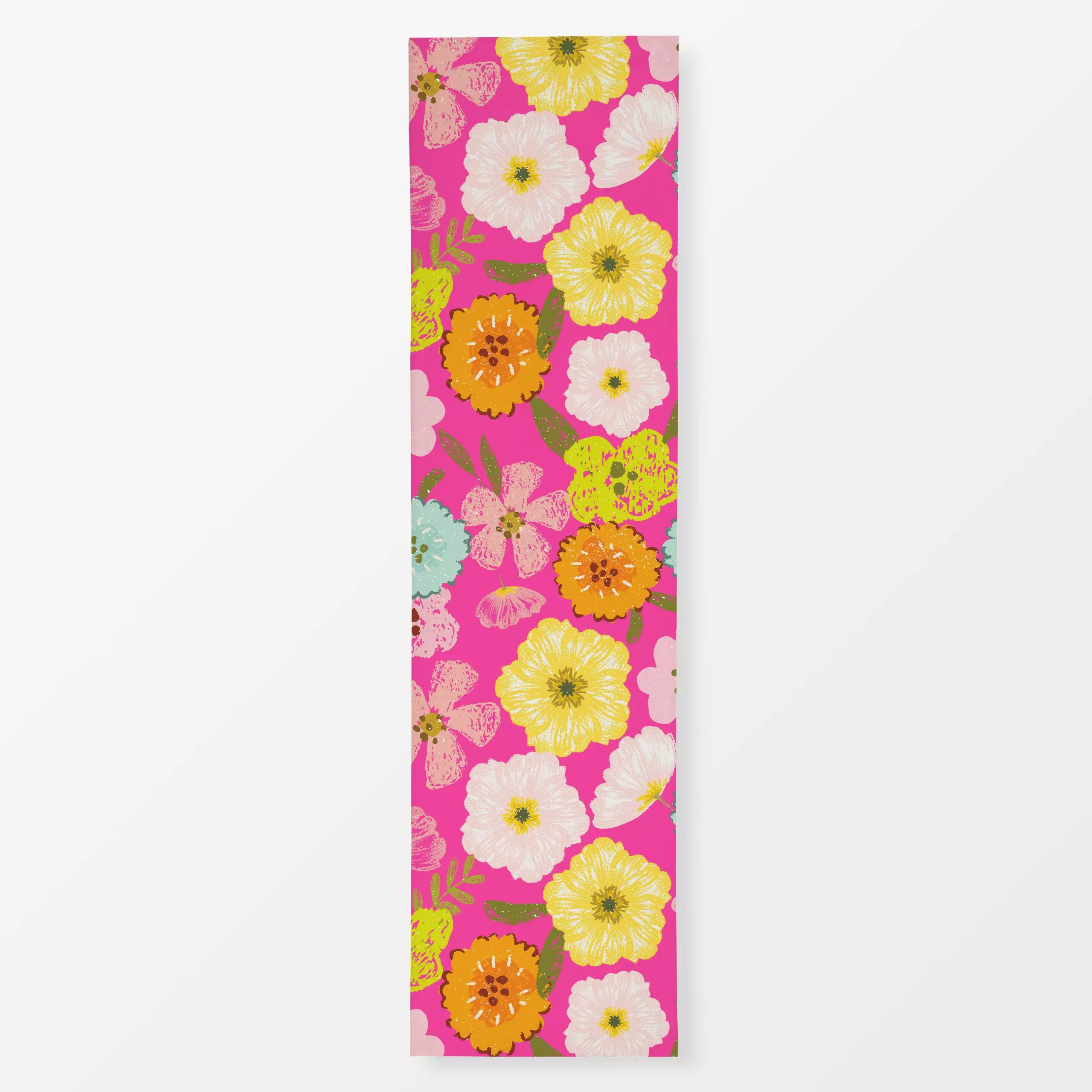 Tischläufer Doodle Sommer Garten Pink, Blumen, Sommer, von Uta Naumann