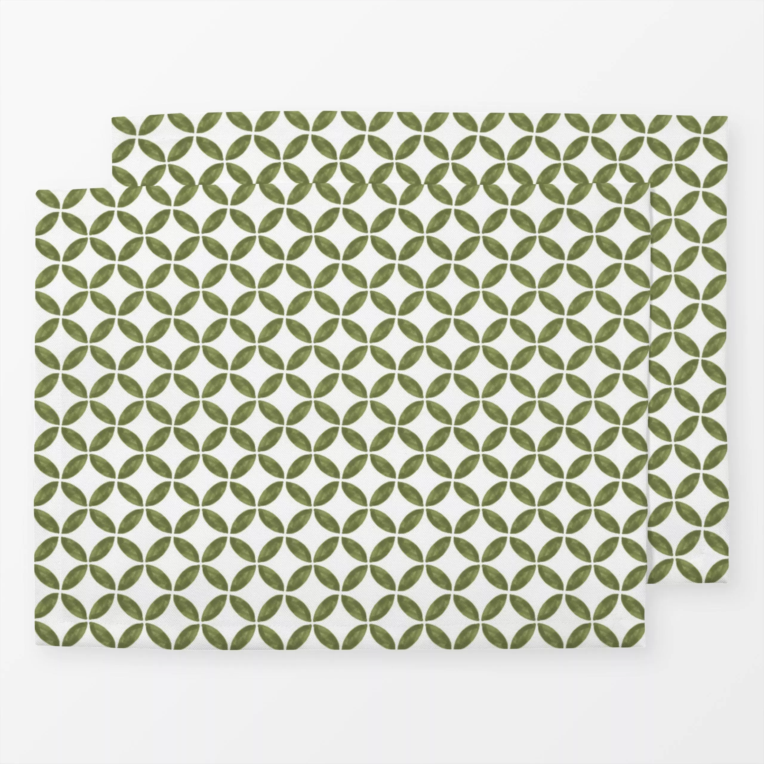 Tischset Mediterran Ornament oliv - Symbole & Muster, Retro & Vintage - von „Eda Şahin"; Muster, Retro, Olive / Olivenbaum, ...