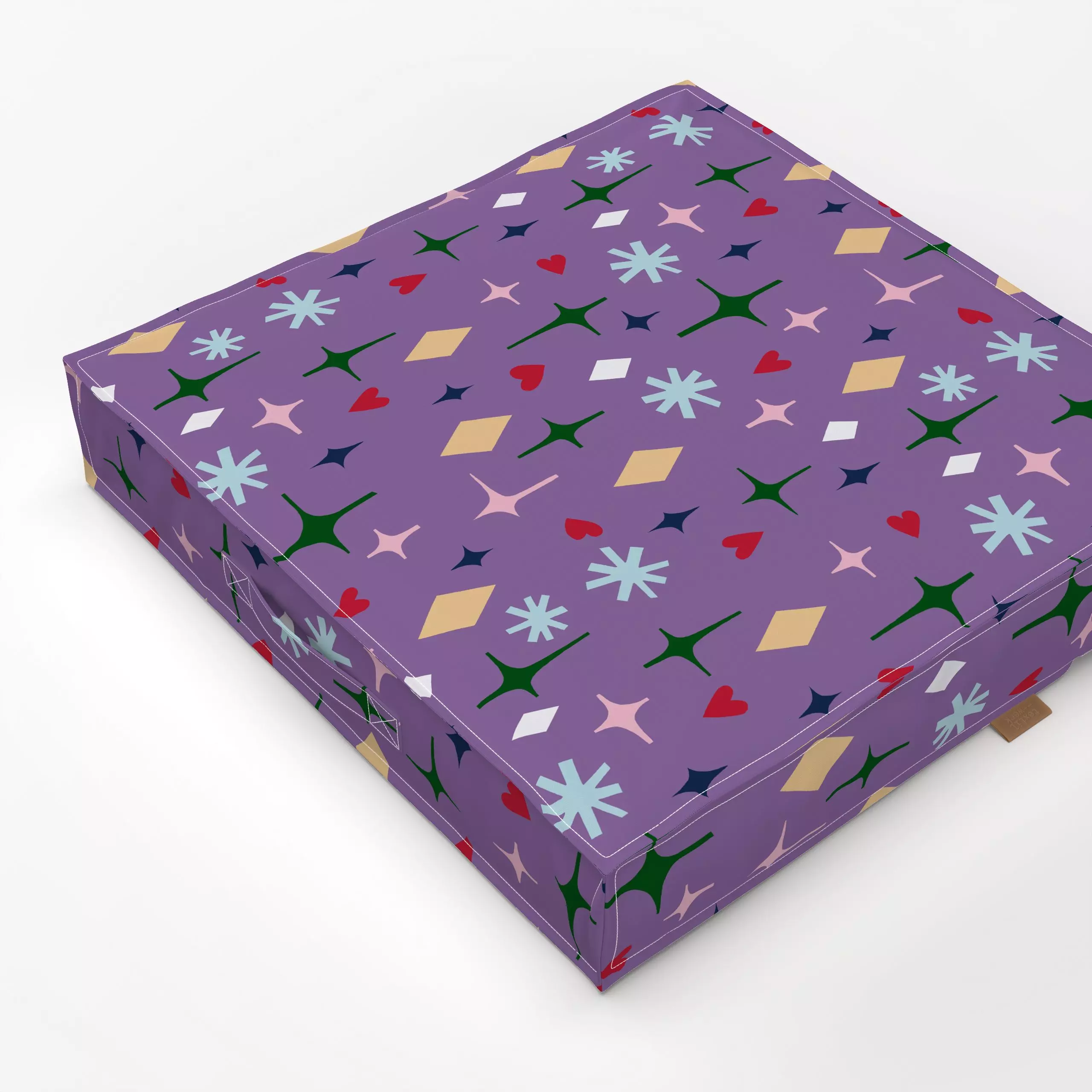 Bodenkissen Sparkling lila - Weihnachten, Symbole & Muster, Anlässe - von „Iris Knabenschuh Textildesign"; Merry Christmas, ...