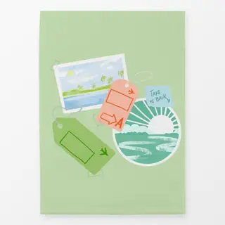 Geschirrtücher Sticker Collage Grün