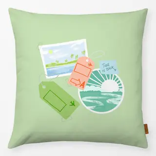Kissen Sticker Collage Grün