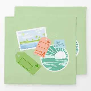 Servietten Sticker Collage Grün