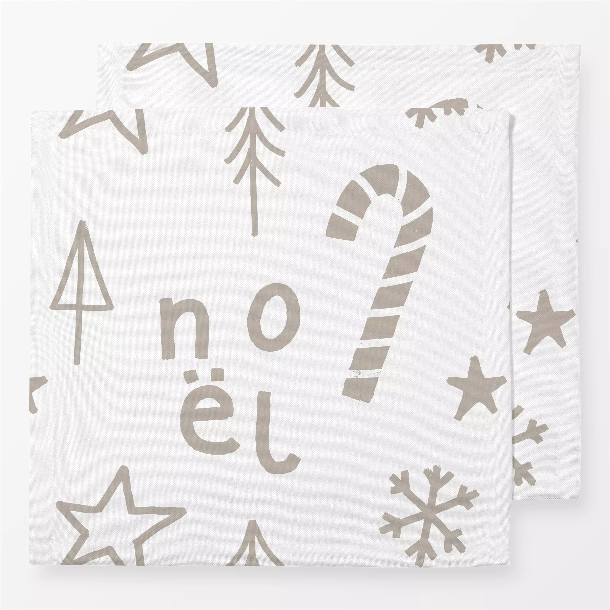 Servietten Noel Allover Pattern - Weihnachten, Winter - von „Kruth Design"; skandinavisch, Schneeflocken, Weihnachtsbaum, We...