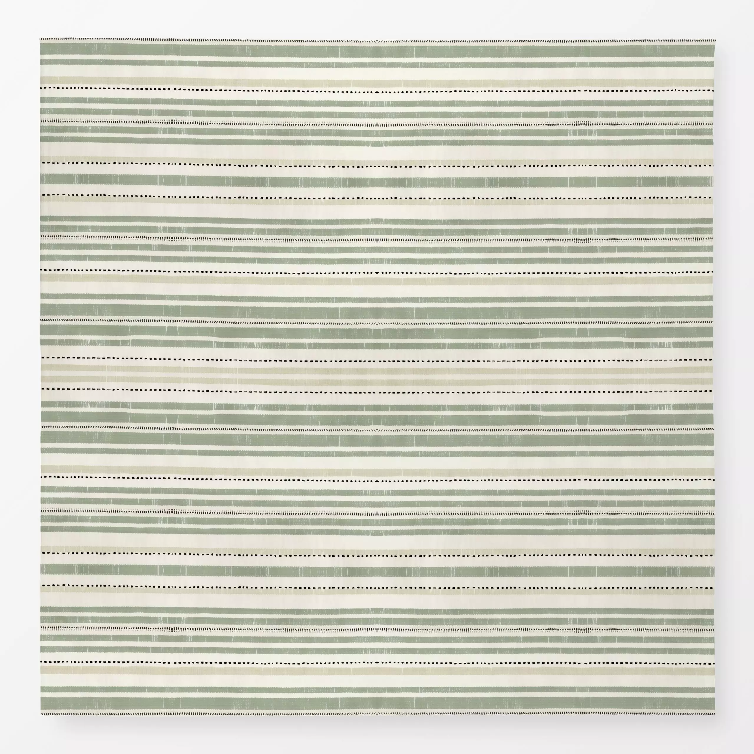 Tischdecke Rustic Linen Stripes green - Symbole & Muster - von „Andrea Haase"; Natur, Streifen, beige, vintage, organisch, g...