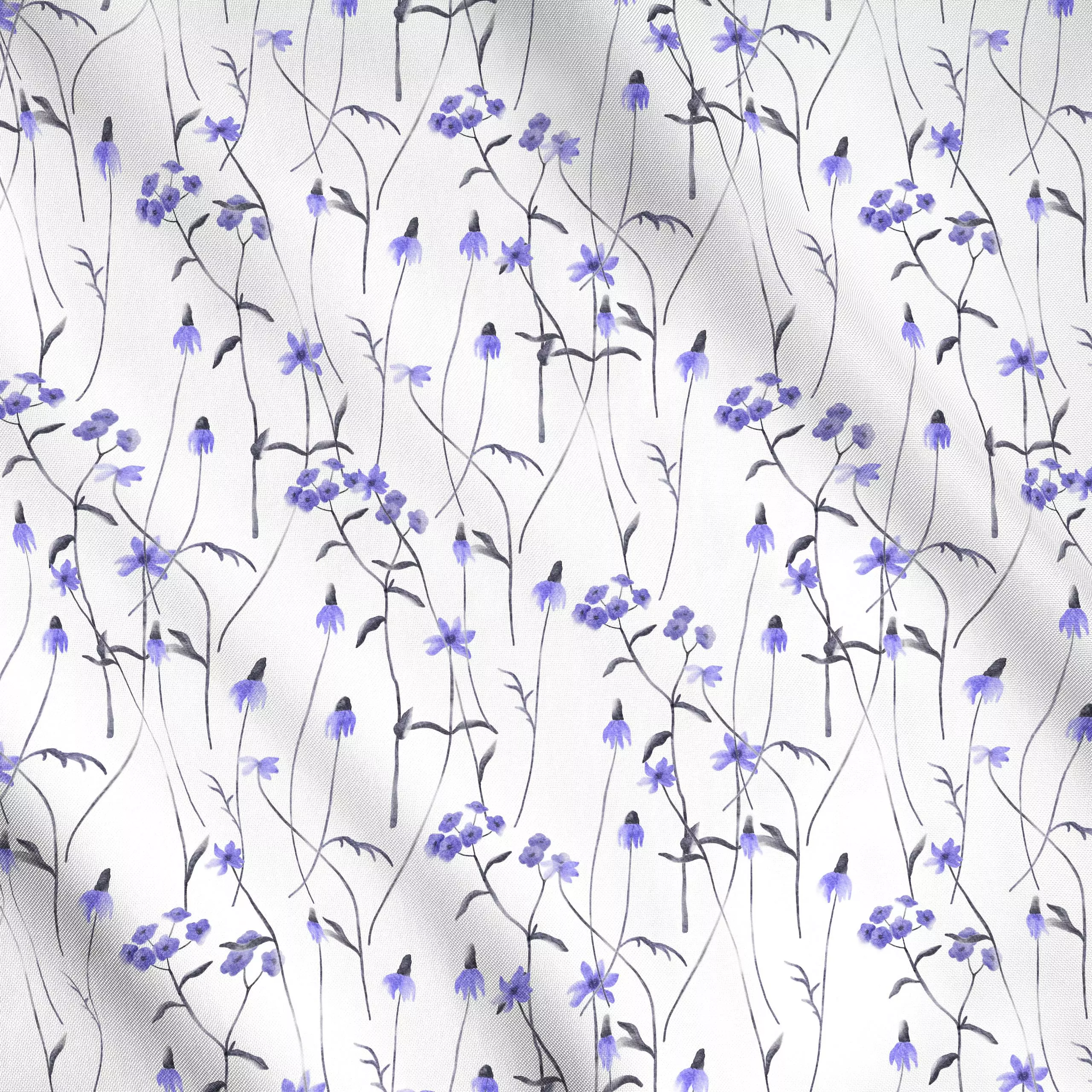 Meterware Very Peri Blumenwiese - Blumen & Florales, Pflanzen & Botanik - von „Uta Naumann"; Blumen, Garten, Wildblumen, Som...