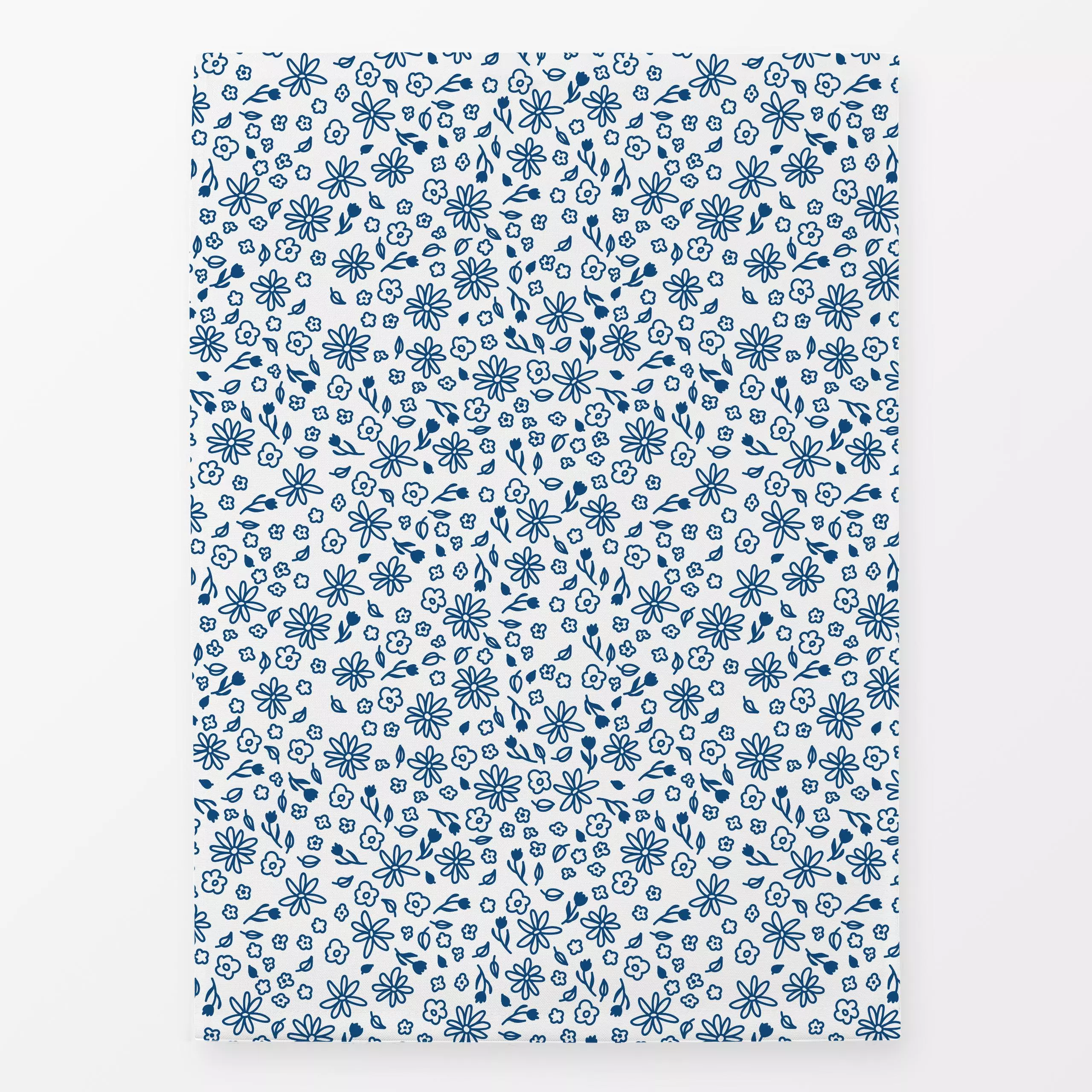 Geschirrtücher Sommerblümchen Blau auf Weiß - Blumen & Florales, Sommer - von „Katrin Graff"; Kinder, kleingemustert, Blumen...