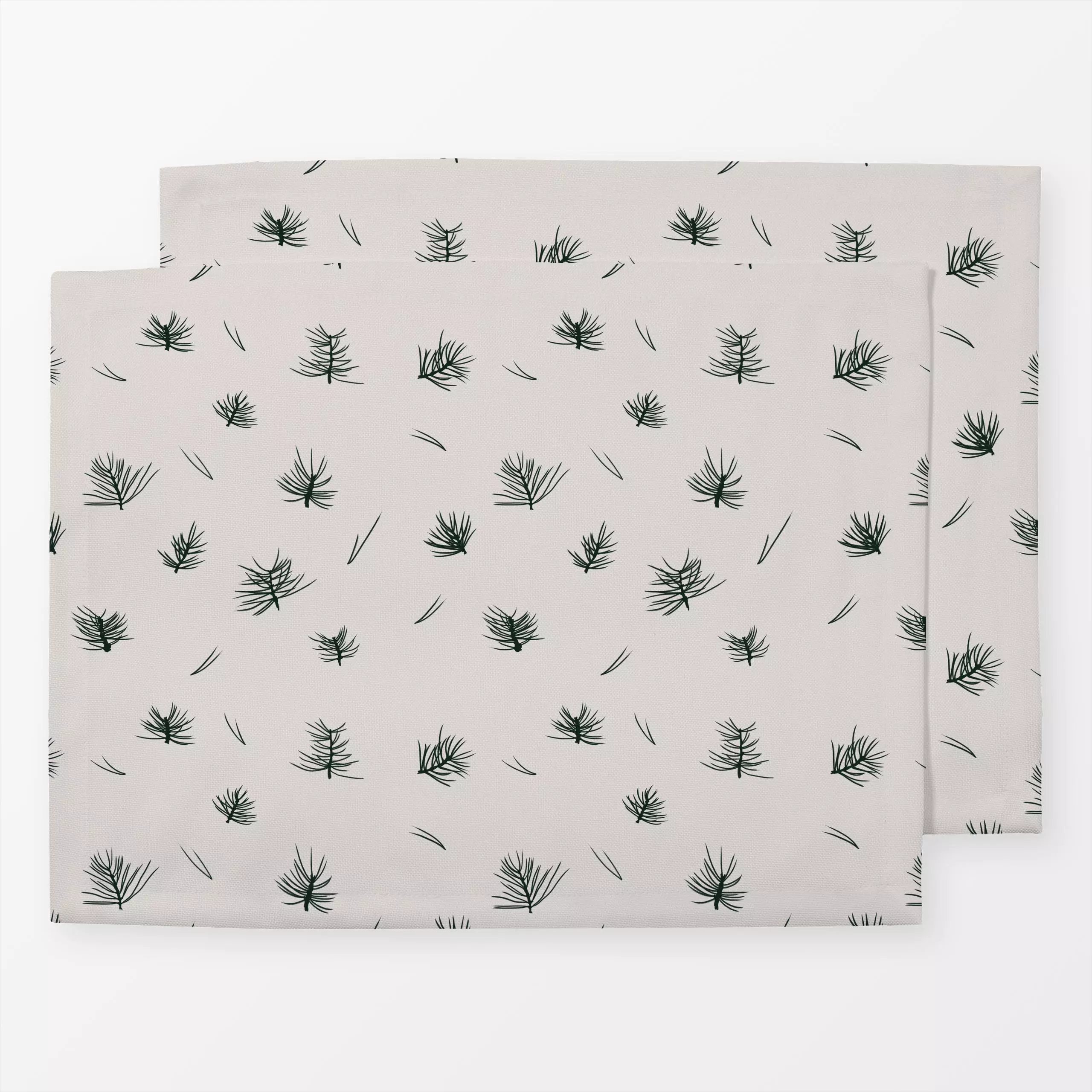 Tischset Grøn Fyrretræ Lys - Natur & Landschaft, Weihnachten - von „textilwerk x hejmelig"; Weihnachten, beige, weihnachtlic...