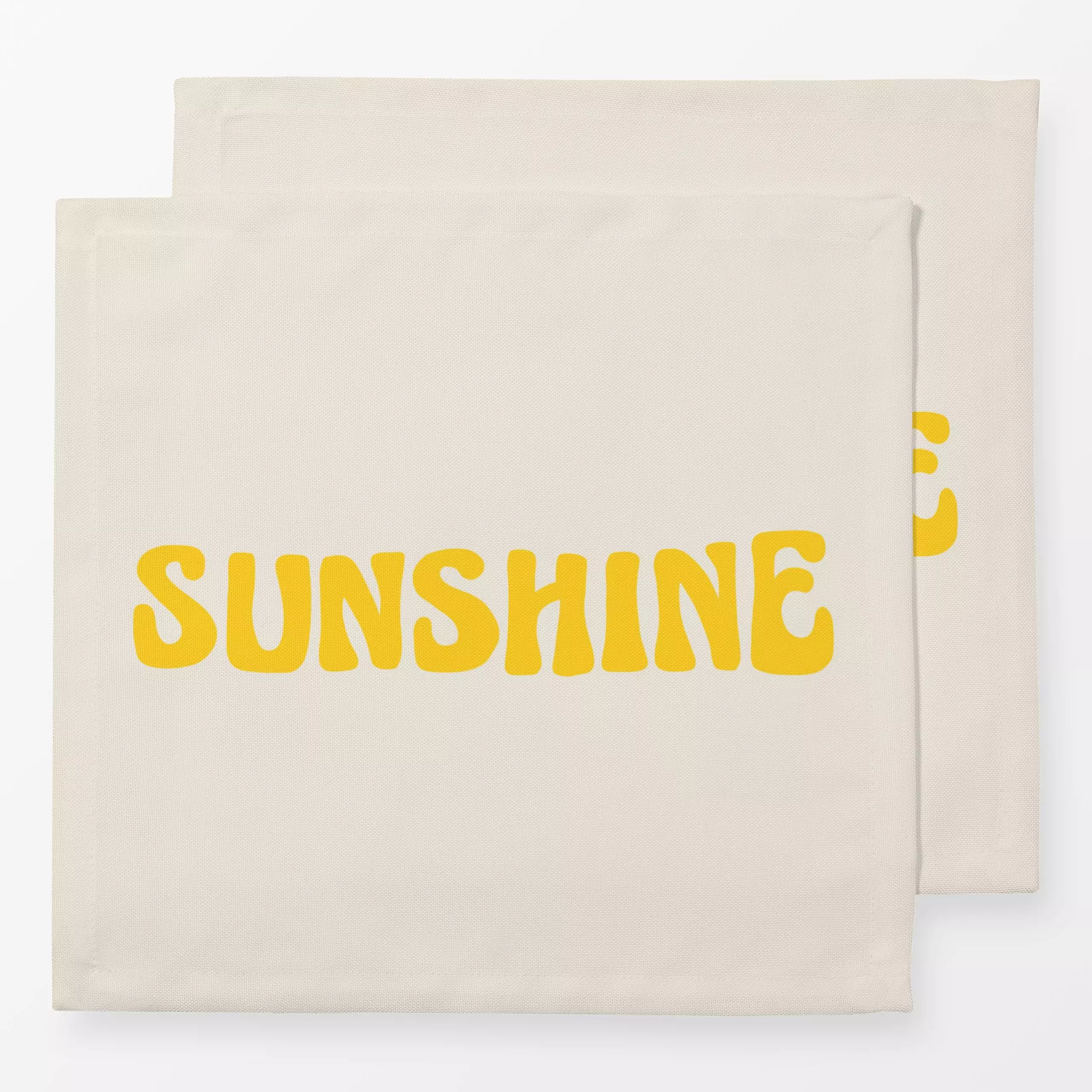 Servietten Sunshine Gelb Orange - Sommer, Sprüche & Schriftzüge - von „textilwerk"; Illustration, Sonne, Sommer, trend, bunt...