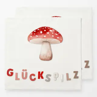 Servietten Glückspilz Fliegenpilz Creme