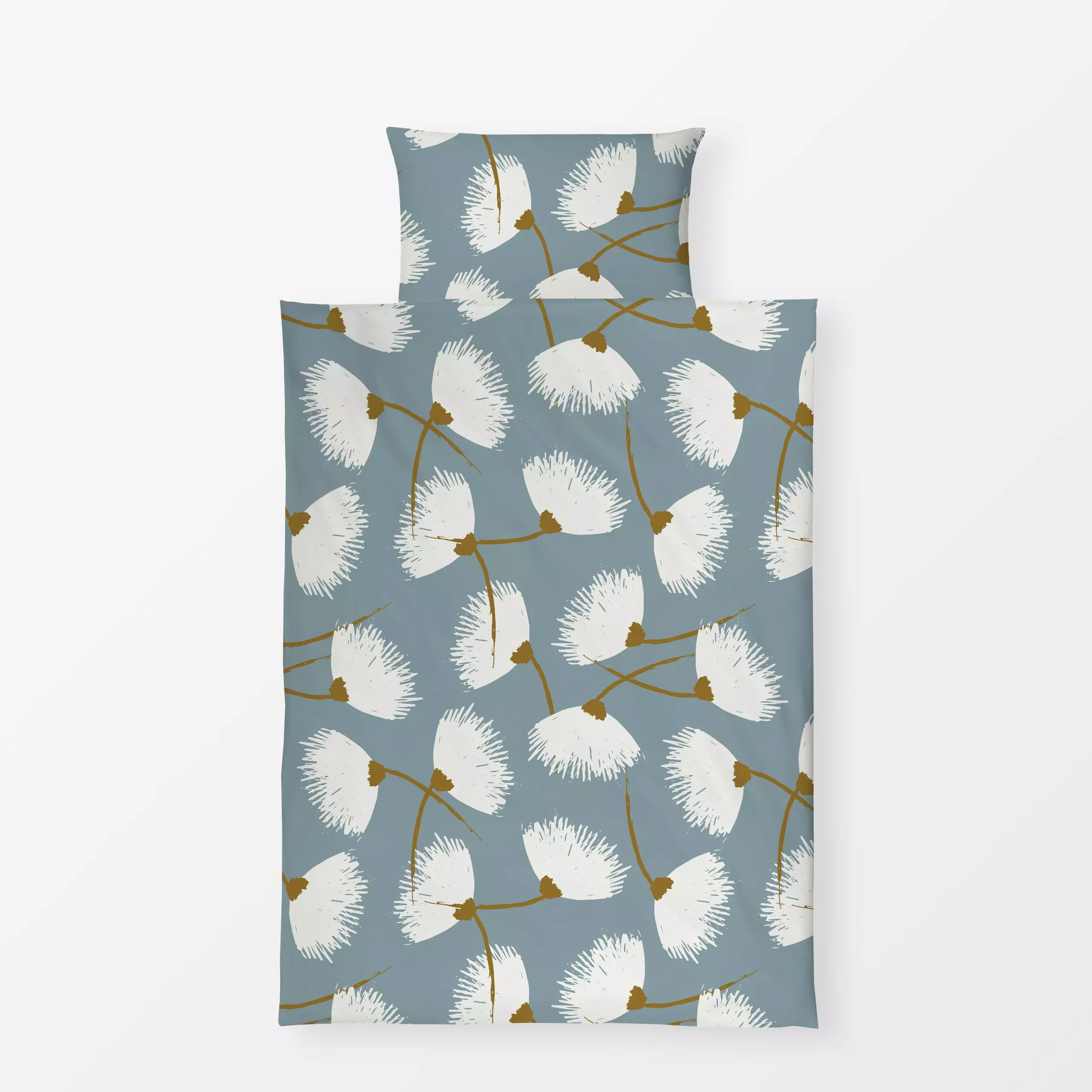 Bettwäsche Cotton Wool Ocean Green - Herbst, Sommer - von „Sara Maria"; Gardinen, Blumen, Pflanzen, Sommer, floral, Abstarkt...