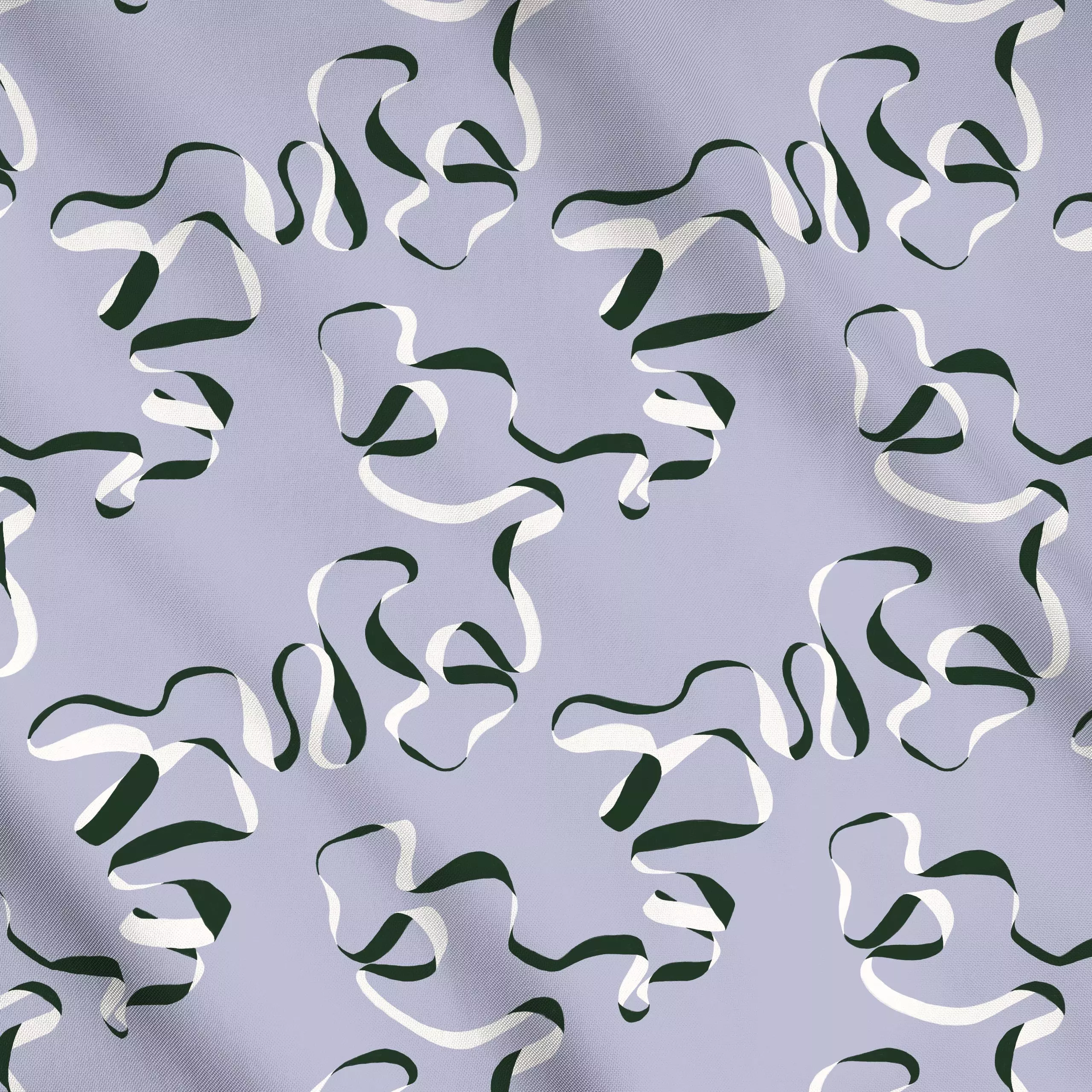 Meterware Ribbon Pattern Blau - Weihnachten, Symbole & Muster - von „Sophie Augustin Illustration"; Weihnachten, weihnachtli...