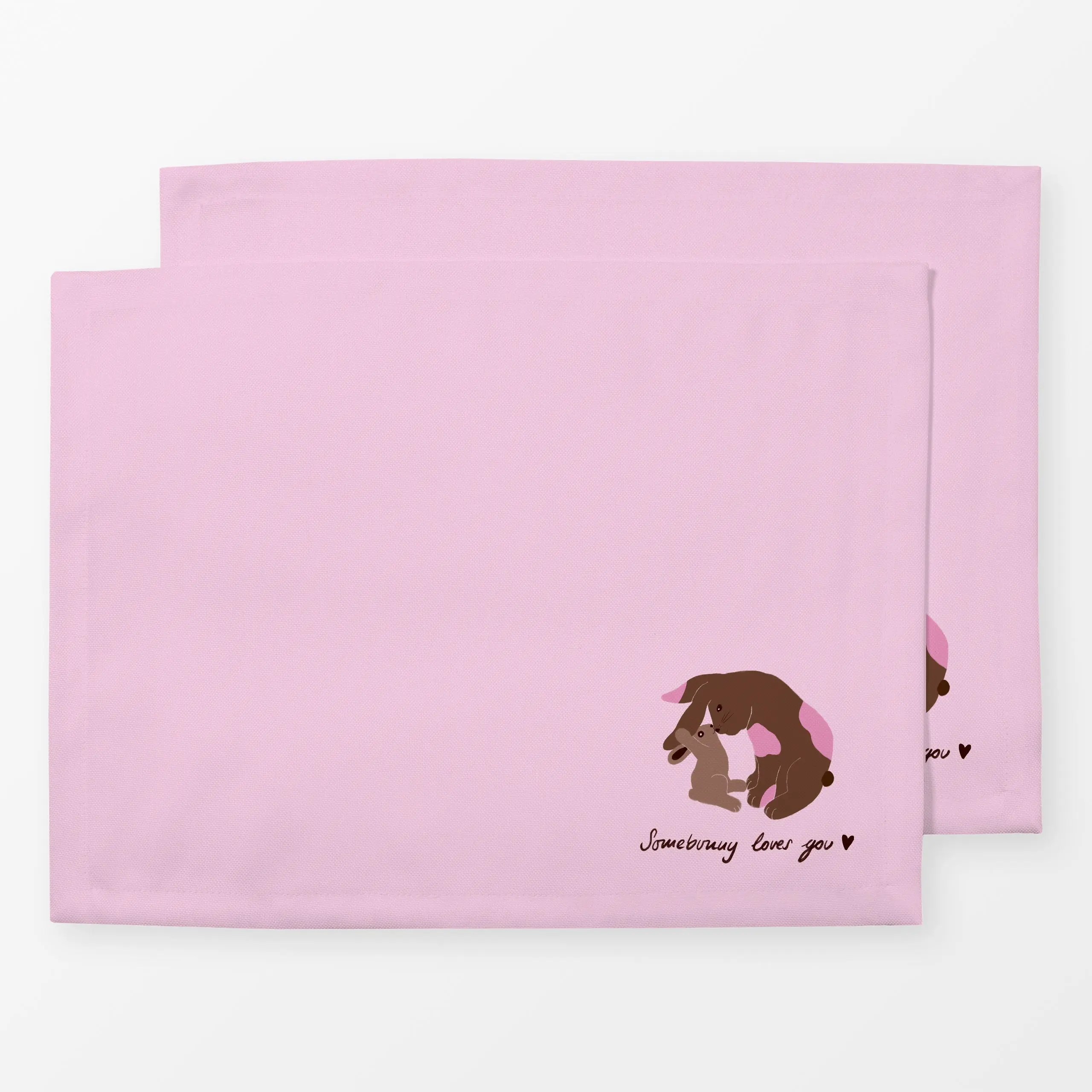 Tischset Hasen Somebunny loves you - Frühling, Liebe, Romantik & Pride, Ostern - von „Sophie Augustin Illustration"; Hase, L...
