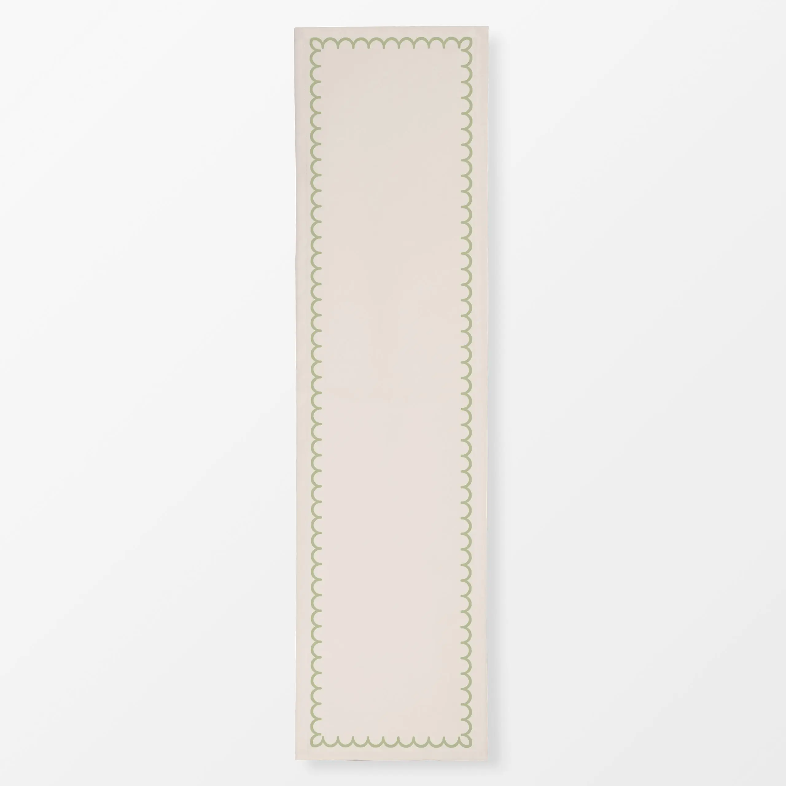 Tischläufer Scandi Folk Blumen Grün - Blumen & Florales, Sommer, Symbole & Muster - von „DEINKI"; Blumen, niedlich, Sommer, ...