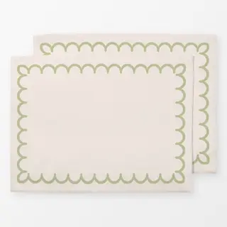 Tischset Scandi Folk Blumen Grün