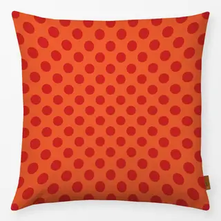 Kissen Polka Dots red orange