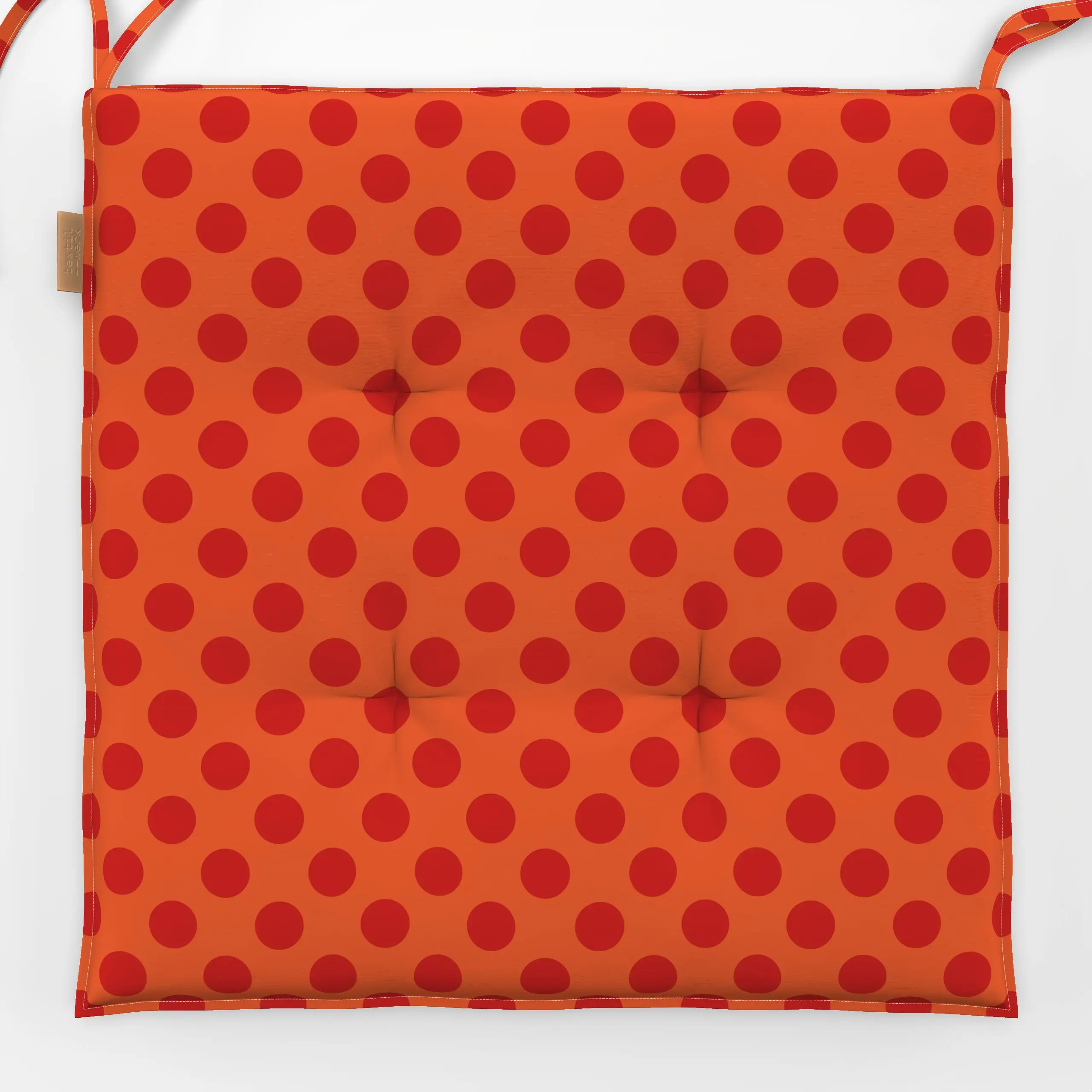 Sitzkissen Polka Dots red orange - Sommer, Symbole & Muster, Retro & Vintage - von „Karen Menzenbach"; Punkte, Retro, Sommer...