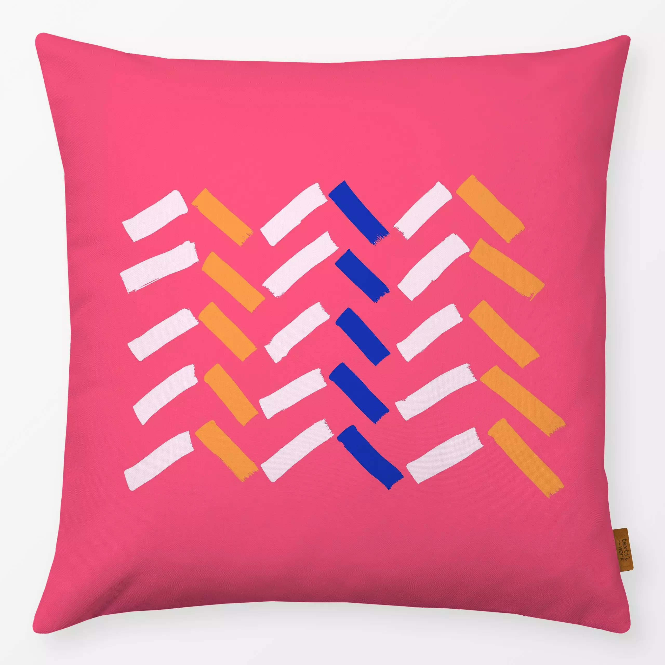 Kissen SUN ZIGG ZAGG - Symbole & Muster - von „Julia Schumacher"; boho, Pinselstrich, Zickzack, Bohemian, juliaschumacher, s...