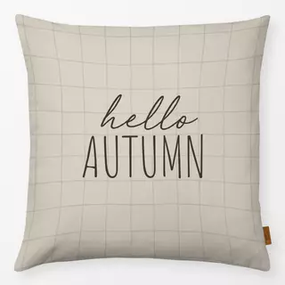 Kissen Hello Autumn Beige Karo