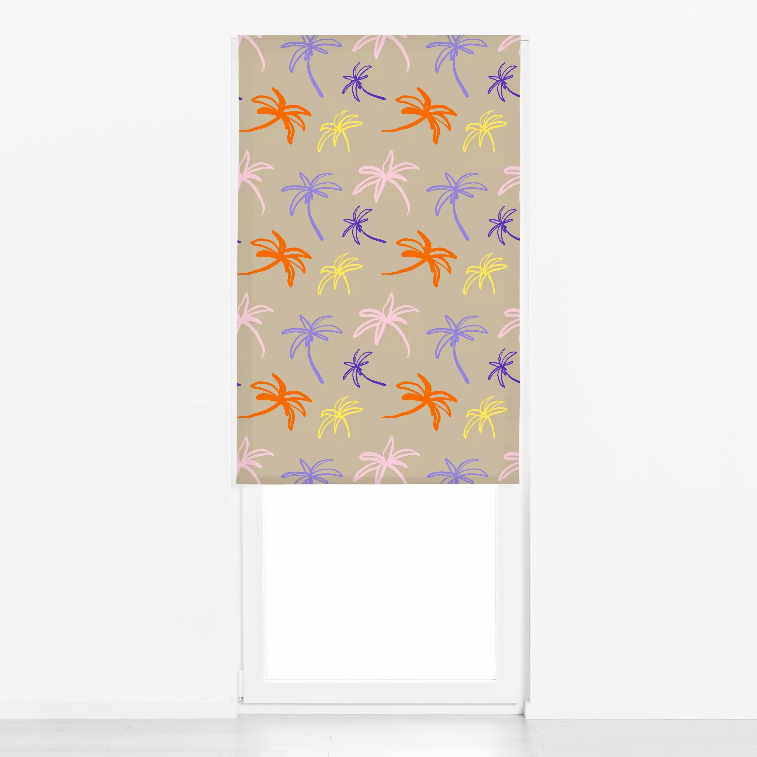Raffrollo Palmen 1 - Sommer, Symbole & Muster, Pflanzen & Botanik - von „Studio Memb"; Muster, abstrakt, Palmen, Sommerblume...