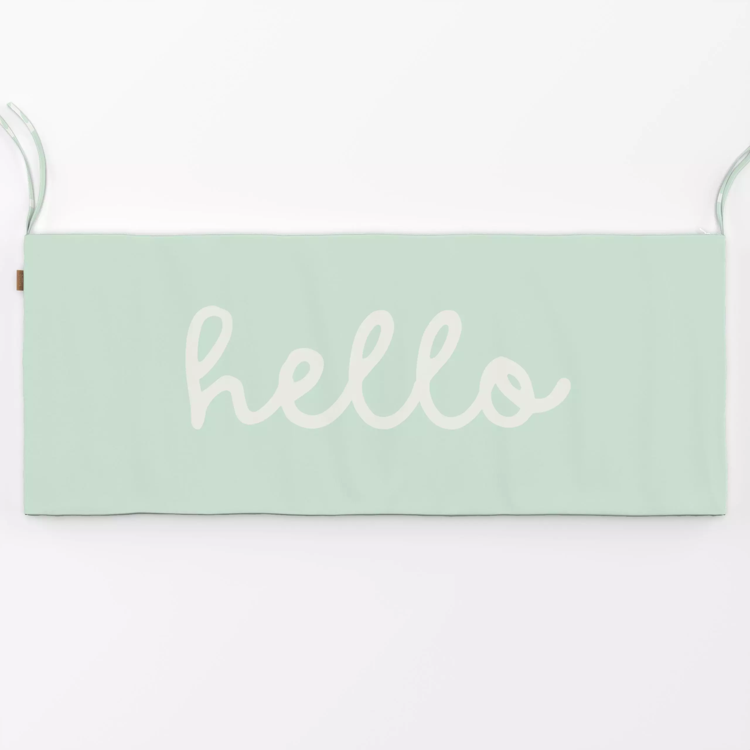 Bankauflage Hello Mintgrün - Sommer, Sprüche & Schriftzüge, Anlässe - von „Monika Strigel"; Minze, Sommer, Lustig, pastel, S...