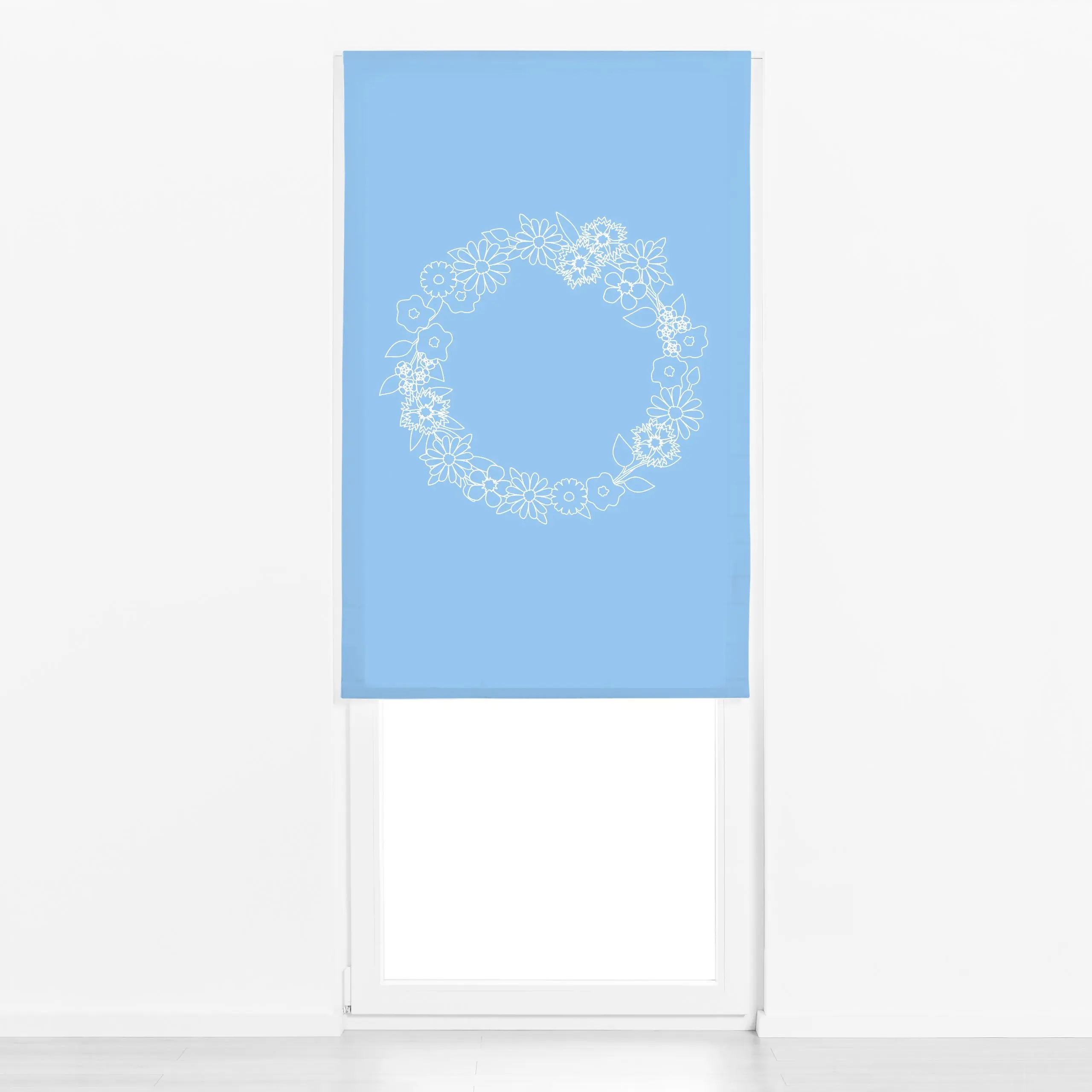 Raffrollo Blumenkranz Frühling - Blumen & Florales, Frühling - von „Jana Moßmann"; Ostern, kranz, Pastell, Fruehling, Blumen...