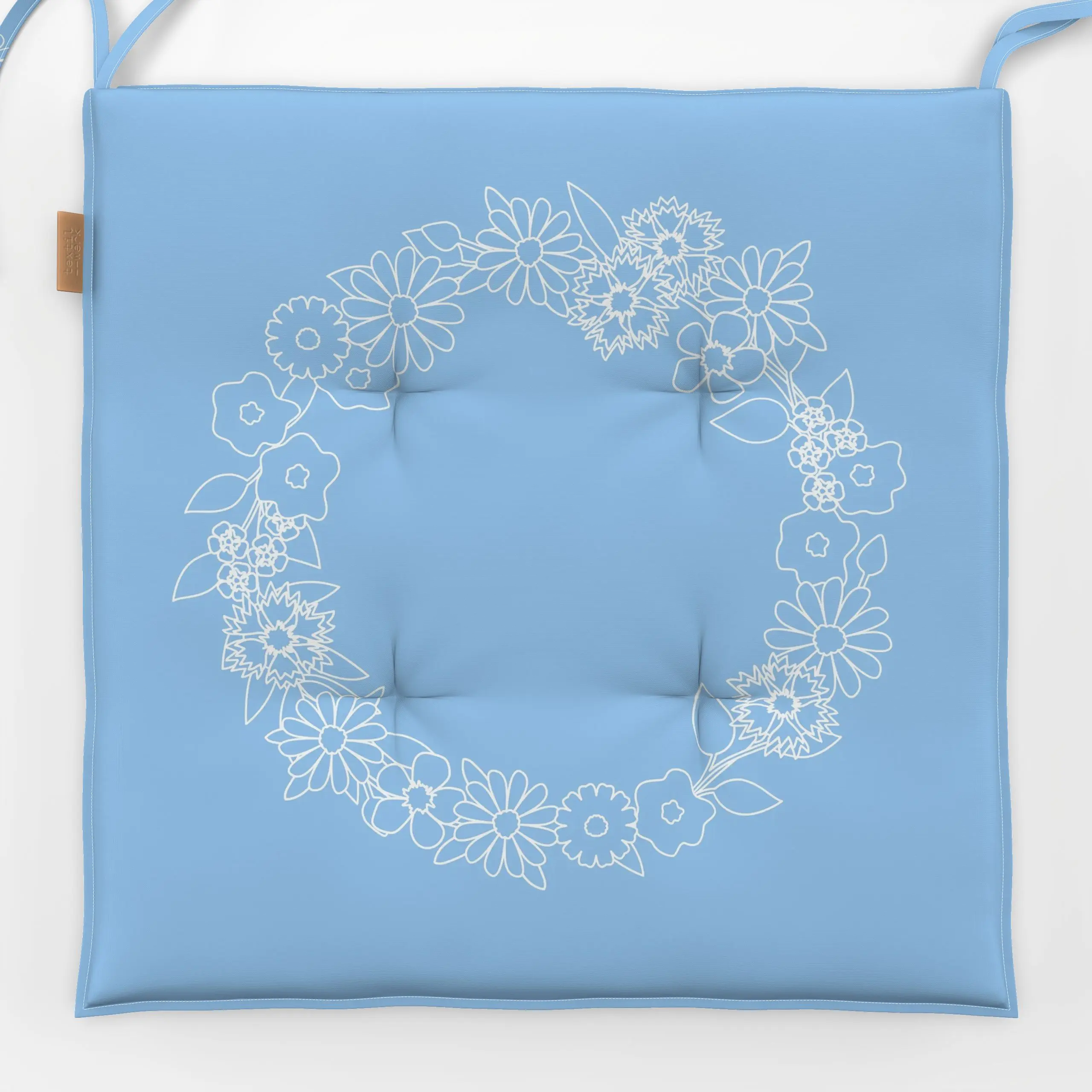 Sitzkissen Blumenkranz Frühling - Blumen & Florales, Frühling - von „Jana Moßmann"; Ostern, kranz, Pastell, Fruehling, Blume...