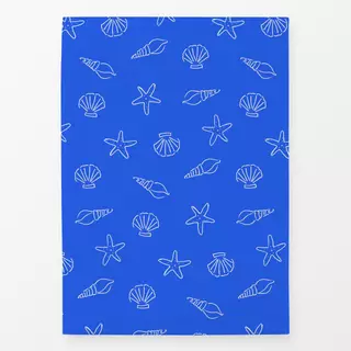 Geschirrtuch Muster Muscheln Blau