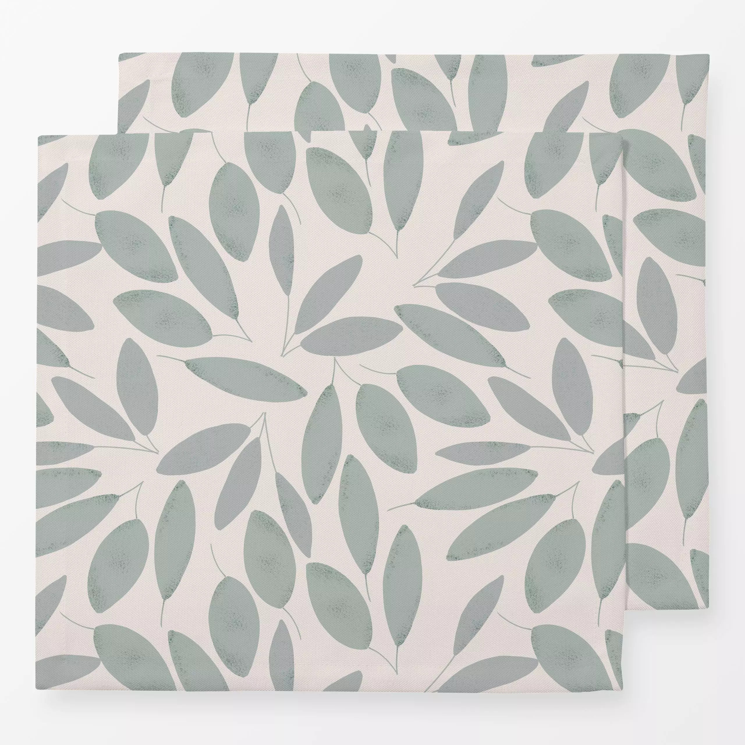 Servietten Blätter Blau-Grün - Blumen & Florales, Pflanzen & Botanik - von „Menina Lisboa "; skandinavisch, Blätter, Farmhou...