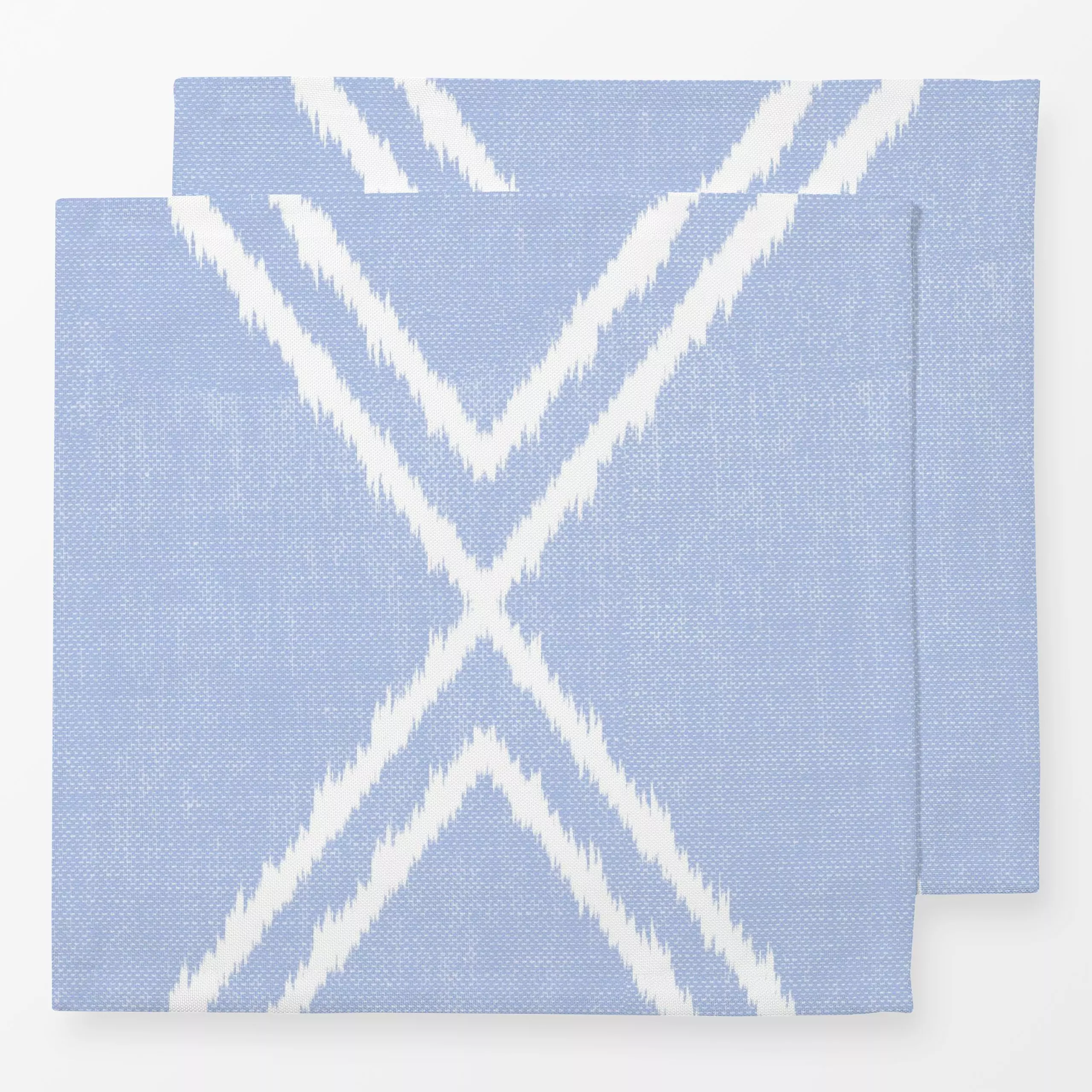 Servietten Cross Ikat Light Blue - Symbole & Muster, Reise - von „Studio Kesse"; marrakesch, marrokko, boho, blau, kreuz, Et...