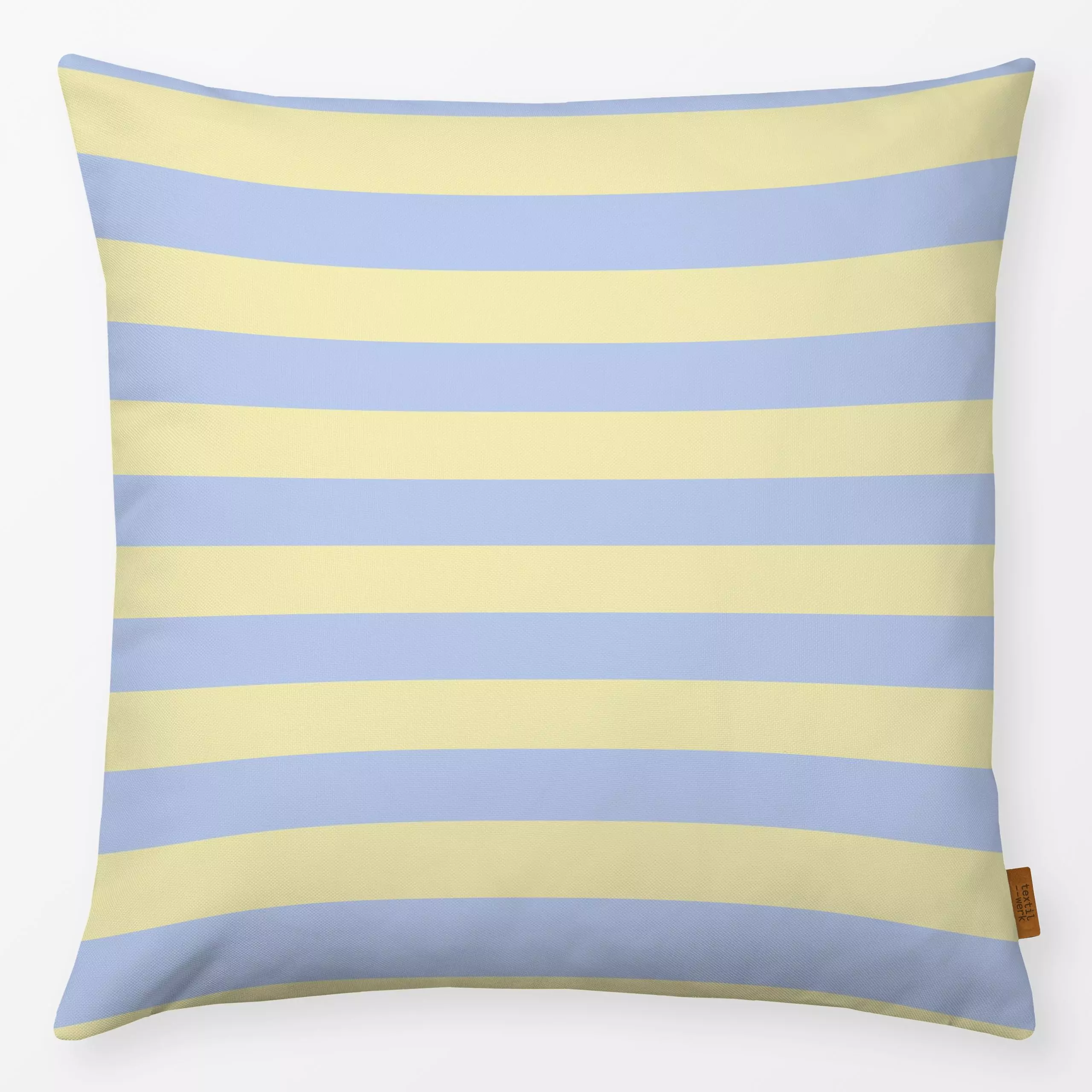 Kissen StripesNo4 - Sommer, Symbole & Muster - von „Studio ROSAGRAU"; Streifen, gelb, hellblau, StudioROSAGRAU, outdoorkisse...