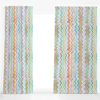 Dekovorhang Wellenlinien Bunt