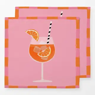 Servietten Cocktail orange pink