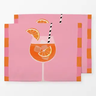 Tischset Cocktail orange pink