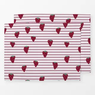 Tischset Picnic Erdbeere Stripes
