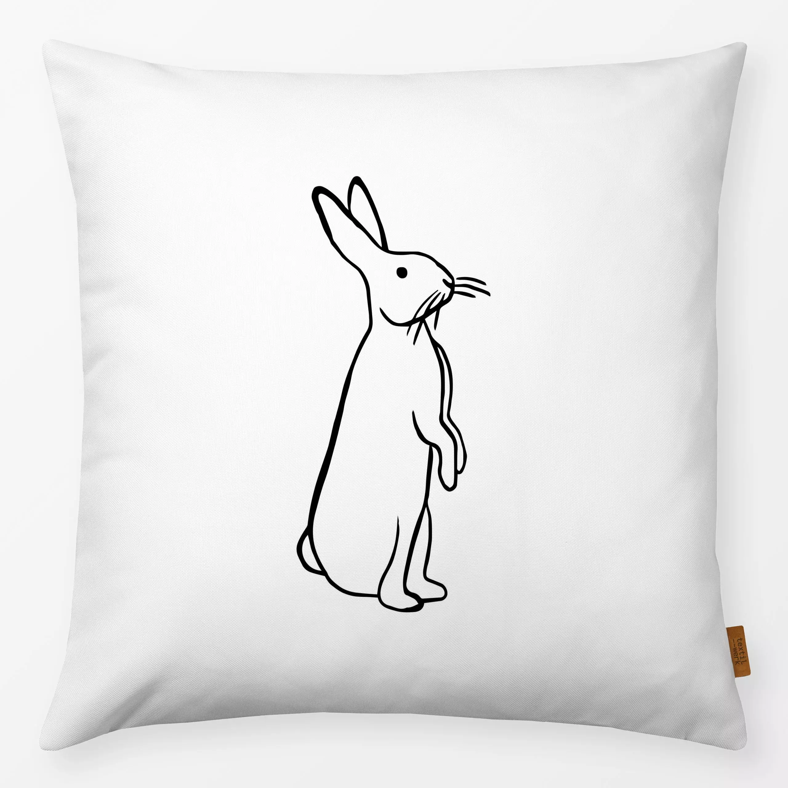 Kissen Bunny | "Bugs" - Frühling, Tiere - von „moDeern Design Studio"; niedlich, Ostern, Osterhase, Wohnzimmerdeko, Schwarzw...