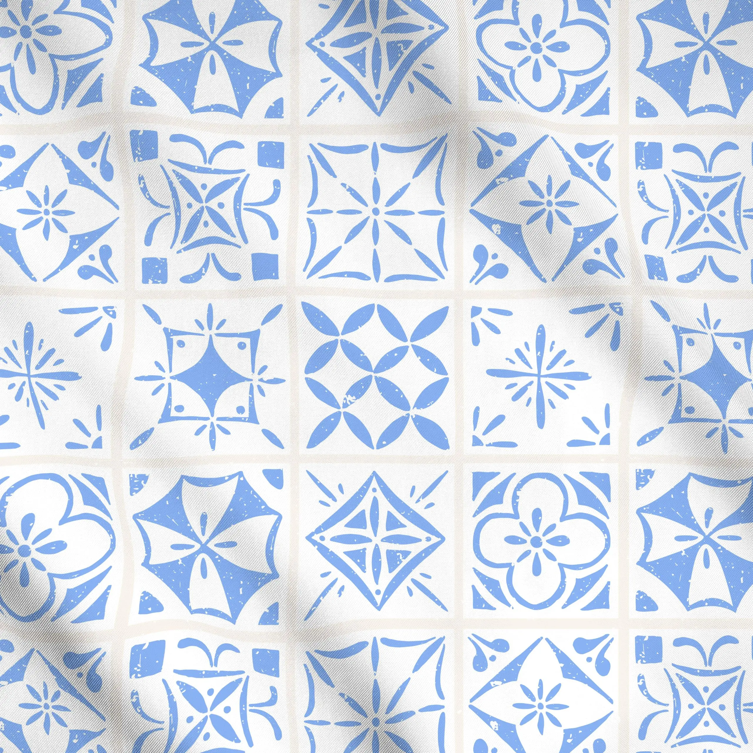 Meterware Azulejos Blue - Sommer, Symbole & Muster - von „Barlena"; Sommer, Reisen, tiles, Sommerlich, Portugal, Fliesenmoti...