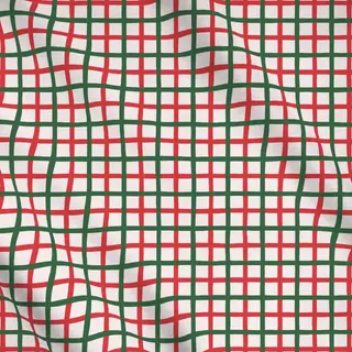 Meterware Karo Muster Grün Rot