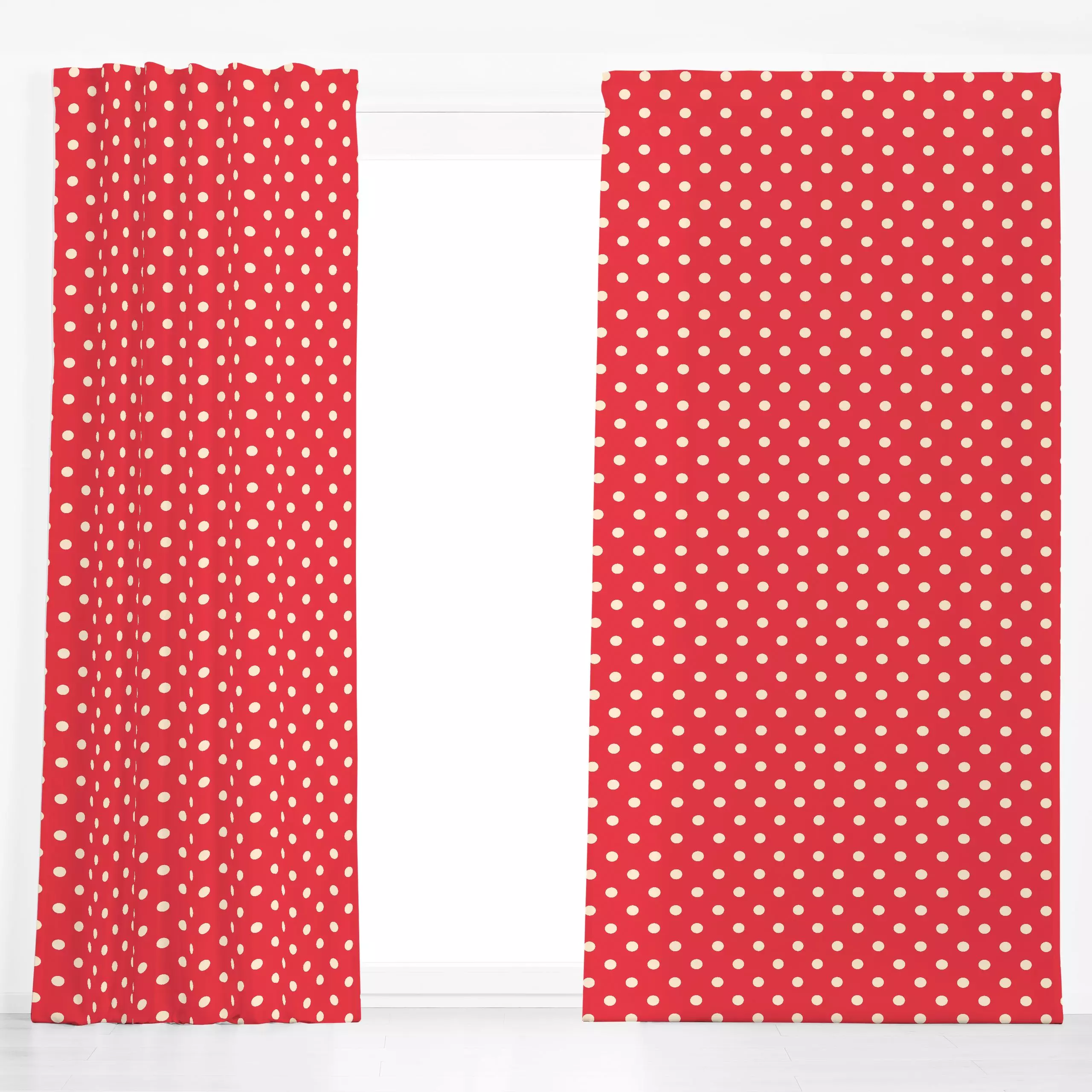 Dekovorhang Polka Dots rot - Weihnachten, Winter, Symbole & Muster - von „Julia Schumacher"; Weihnachten, Dots, weihnachtlic...