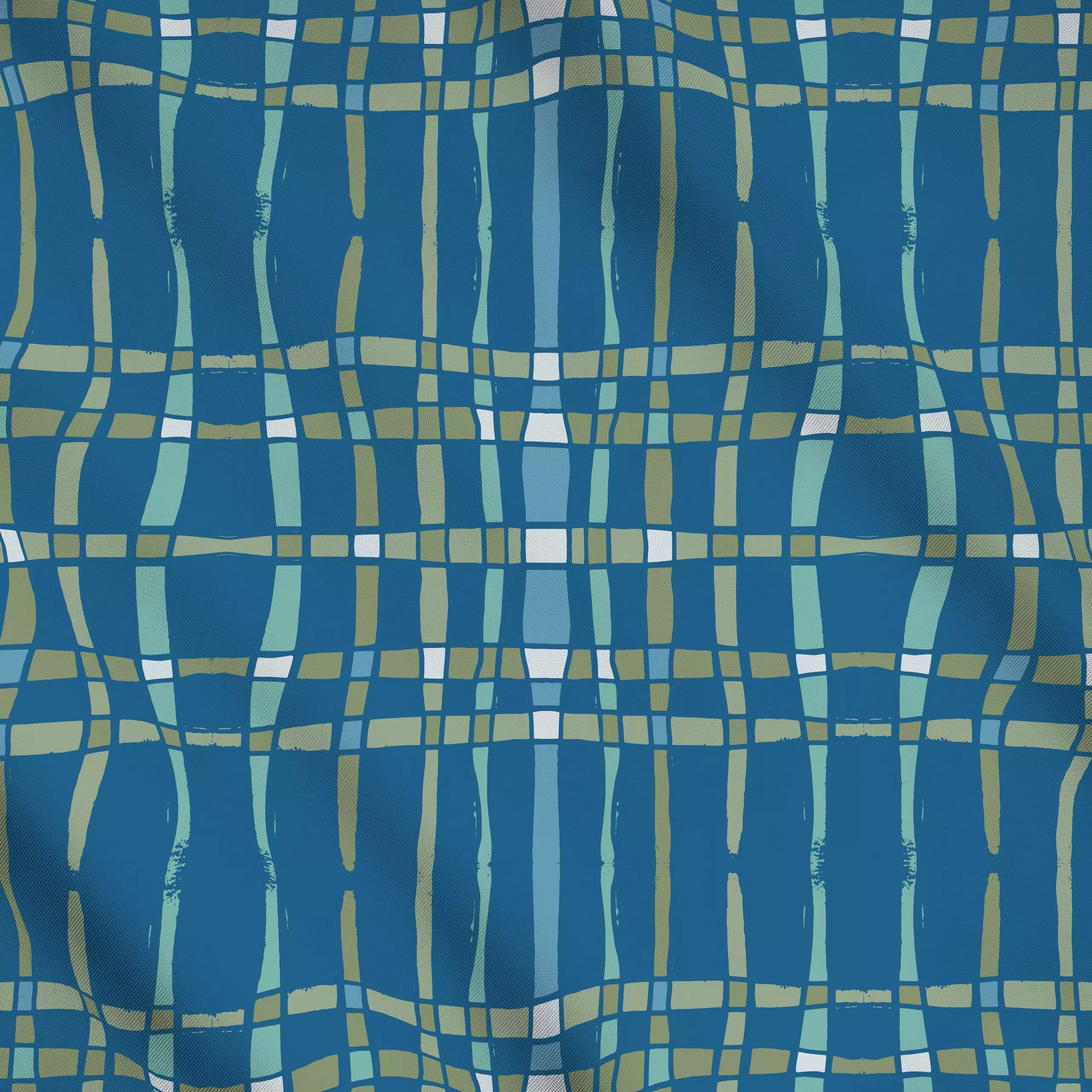 Meterware Herbst Streifen Blau - Herbst, Symbole & Muster - von „Patries Elisabeth"; Linien, abstrakt, Streifen, Retro, vint...