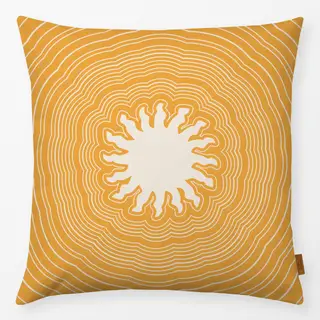 Kissen Sun Circle Waves yellow